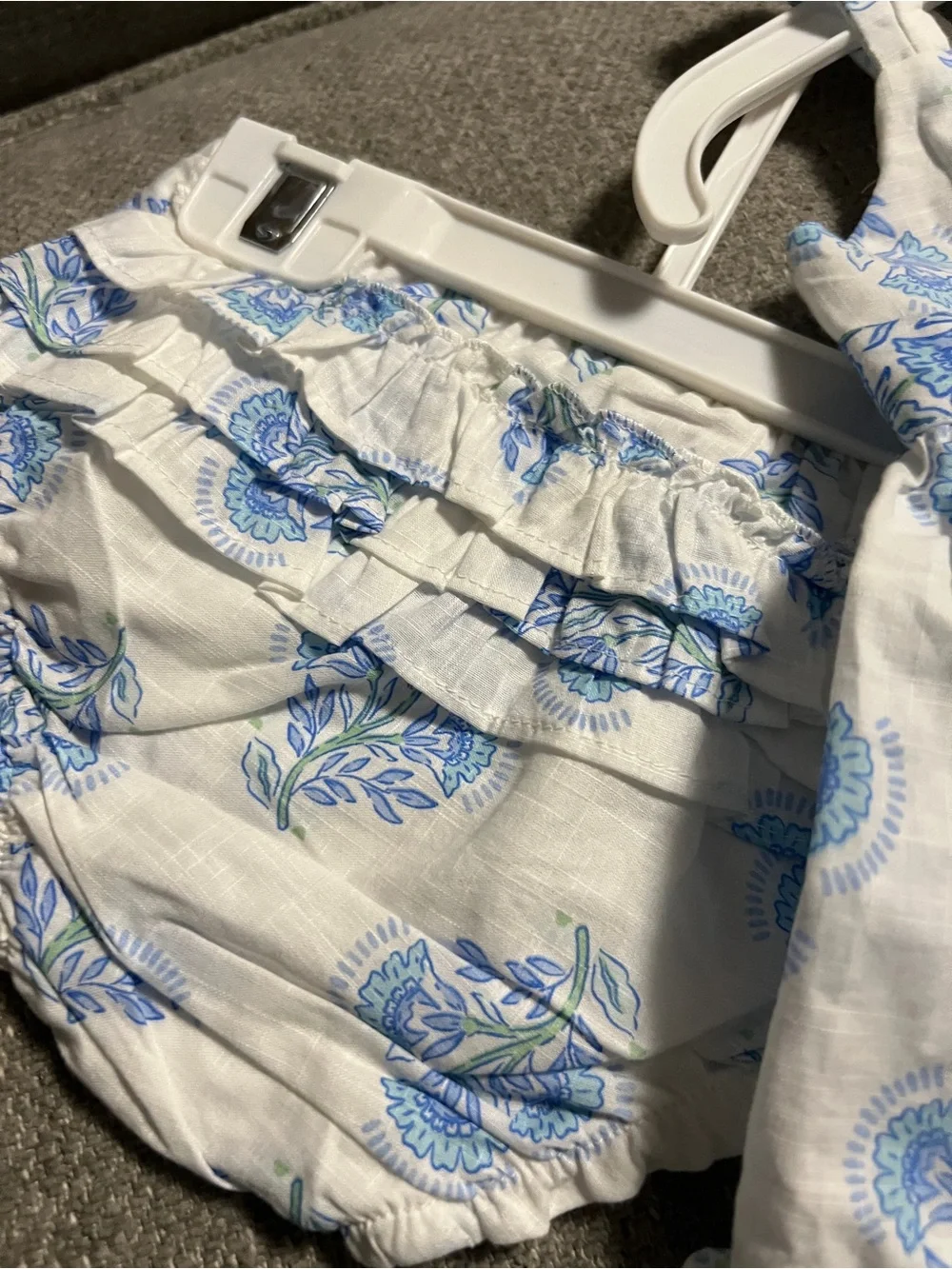 NWT Baby Blue Floral Dress Set - Infant Headband & Bloomers 3-6 months